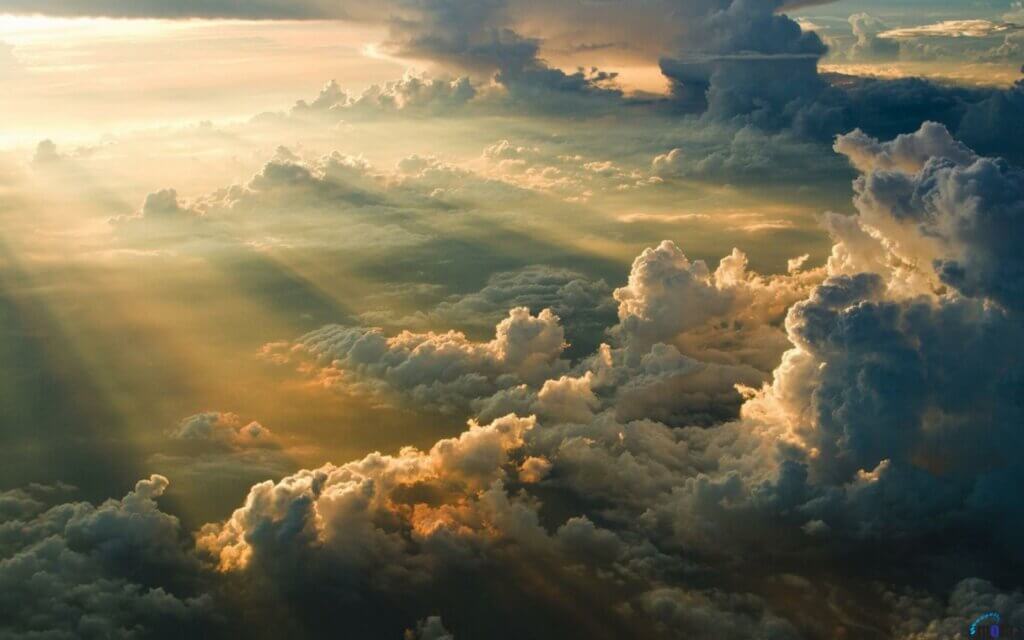 vue du ciel dans les nuages calme et serenité